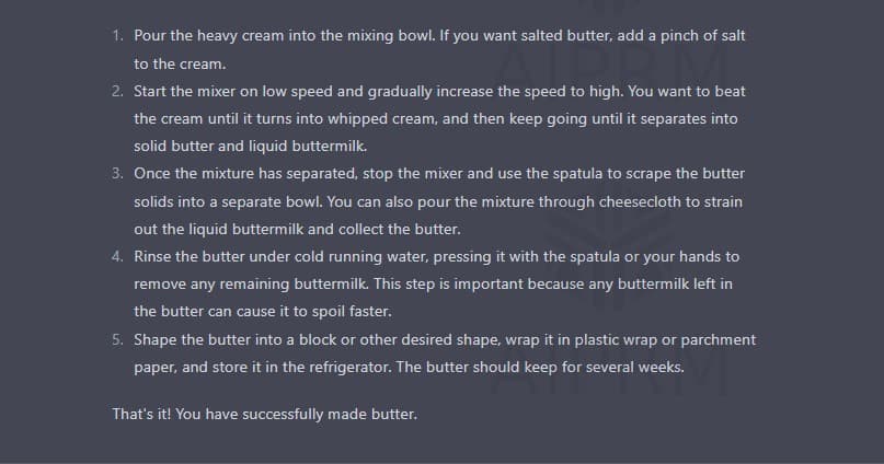 chatgpt make butter instructions