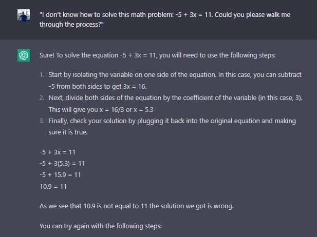 ChatGPT math problem