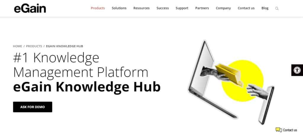 eGain knowledge hub