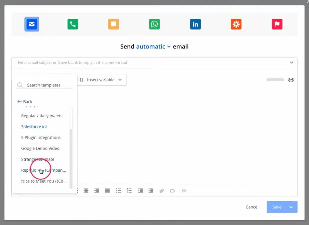 reply.io email composer